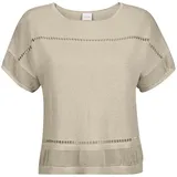 Madeleine Longpullover mit Glanz-Effekt Kiesel 48