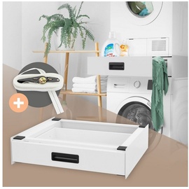 ML-Design Waschmaschinen Verbindungsrahmen mit Schublade 60,5x54 cm Weiß aus Stahl ML-Design
