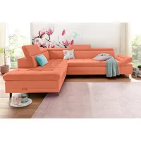 Ecksofa SIT & MORE "Limit L-Form", orange (terrakotta), B:275cm H:89cm T:217cm, Kunstleder SOFTLUX, Luxus-Microfaser ALTARA NUBUCK (100% Polyester), Struktur (100% Polyester), Sofas, wahlweise mit Bettfunktion und Bettkasten