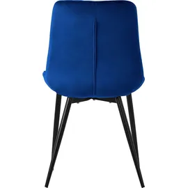 ML-Design Esszimmerstuhl Samt dunkelblau 4er Set