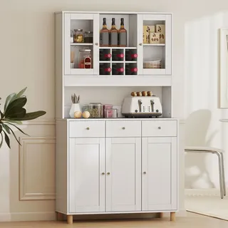 HOMCOM Küchenschrank, Buffetschrank mit verstellbaren Regalen, Schublade