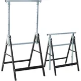 Homcom 2er Set Arbeitsbock Belastbarkeit Bis 200 Kg Klappbar Sägebock Höhenverstellbar 80-130 Cm Gerüstbock Aus Stahl Unterstellbock Klappbock Stützbock Schwarz