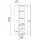 Flex-Well Seitenschrank Geschirrschrank 50 x 50 x 200 cm Weiß
