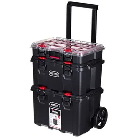 KETER Stack n Roll Werkzeugkasten unbestückt Schwarz 52,5x41,1x69,4 cm