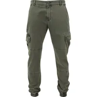 URBAN CLASSICS Washed Cargo Twill Hosen Olive 34