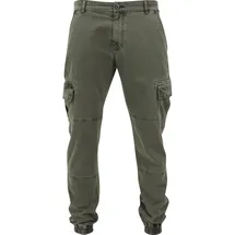 URBAN CLASSICS Washed Cargo Twill Hosen Olive 34