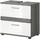 inn.furn Waschbeckenunterschrank 2 Schubladen 60 x 57 x 34 cm Weiß Hochglanz/Grau
