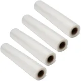 casativo 4 Profi Vakuumier-Folienschläuche für Balken-Vakuumierer 28 x 500 cm, Lebensmittelverpackung, Transparent