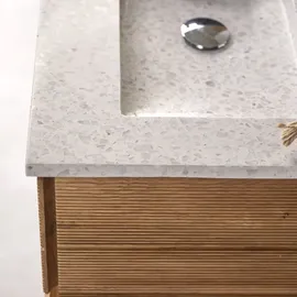 Tikamoon Badezimmermöbel aus massiver Eiche und Terrazzo Moon 60 cm