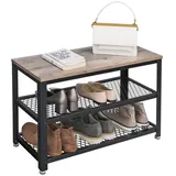 VASAGLE Schuhbank 73 x 45 x 30 cm grau / grau