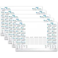 PRIMUS PRINT Schreibtischunterlage Papier DIN A2-2025 & 2026 Jahreskalender - 80g Dickes Naturpapier - Stabiler Papprücken - 25 Blatt - mit Schutzleiste - Büro und Homeoffice [5er Set]