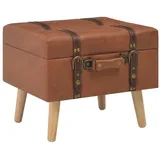 vidaXL Hocker mit Stauraum 40 cm Hellbraun Kunstleder