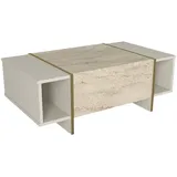 moebel17 Couchtisch Veyron beige Granit Optik - 103,8 cm