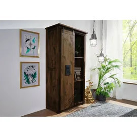 Massivmoebel24 Schrank Mango 100x50x190 braun lackiert RAILWAY #415