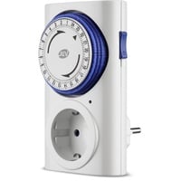 REV Ritter mechanische Tageszeitschaltuhr Premium, weiß/blau (0025400103)