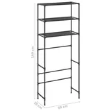 vidaXL Waschmaschinenregal 69 x 28 x 169 cm Schwarz