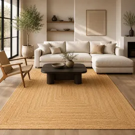 Pergamon Pergamon, Naturfaser, Teppich Jute Salsa Bordüre (300 x 300 cm,