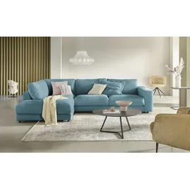 jette home Ecksofa Cord Sila ¦ türkis/petrol ¦ Maße (cm): B: 325 H: 85 T: 224.0