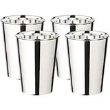Edzard 4er Set Silberbecher Trinkbecher Becher Mido, edel versilbert, Höhe 10 cm