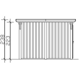 SKANHOLZ Emsland mit Abstellraum 3,15 x 7,38 m natur inkl. Alu-Dachplatten