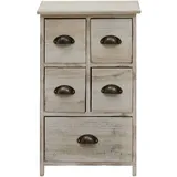 Mobili Rebecca Kommode weiß Holz, Rechteckig, 30x66x40 cm, Wohnzimmer, Kommoden & Sideboards, Kommoden