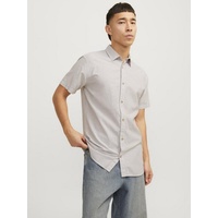 JACK & JONES Kurzarmhemd »JJESUMMER LINEN BLEND SHIRT SS SN«, Gr. XS - N-Gr, crockery, , 51757149-XS N-Gr