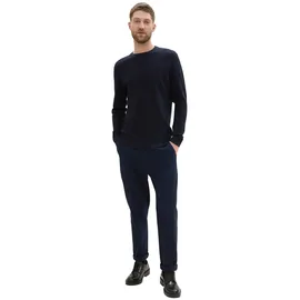 Tom Tailor Structured Crewneck Knit Pullover - Knitted Navy Melange - L