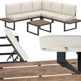 Tectake Eliar Loungeset schwarz