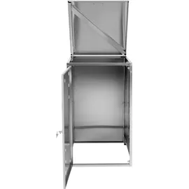 Uniprodo Mülltonnenbox 80 x 118 x 68 cm silber