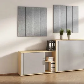 Hammerbacher Akustikpaneele Wand, grau 4 x 25,0 x 100,0 cm, 4 St.