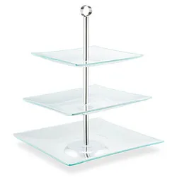 relaxdays Etagere transparent/silber 40,0 cm