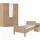 Rauch Schlafzimmer-Set Komplettschlafzimmer Schlafzimmer EVELYN, (Set, 3-tlg., inkl. SOFT-CLOSE-FUNKTION), Schrank und Bett in 2 Breiten, Nachttisch mit Paneel MADE IN GERMANY braun