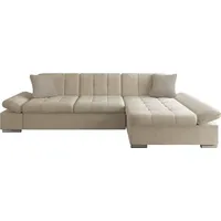 Mirjan24 Ecksofa Malwi mit Regulierbare Armlehnen, Schlaffunktion und Bettkasten, L-Form Sofa vom Hersteller (Zetta 291 + Matana 17, Seite: - Beige