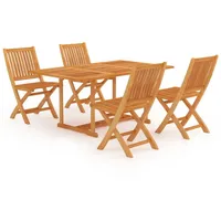 VidaXL 5-tlg. Garten-Essgruppe Massivholz Teak
