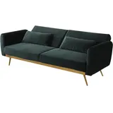 Habitat et Jardin Schlafsofa aus Samt Donia - 203 x 81 x 83 cm - 3-Sitzer - Dunkelgrün
