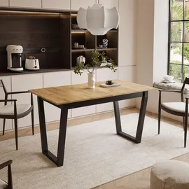 lookway Esstisch, Eiche, Holzwerkstoff, 8-Sitzer, Rechteckig,Rechteckig, 80x77x140 cm, Hergestellt in Europa, Esszimmer, Tische, Esstische