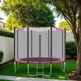 Songmics Trampolin 183 cm inkl. Sicherheitsnetz Rosa