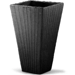Blumentopf Anthrazit Polyrattan-Optik 70x40x40cm