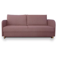 Siblo 3-Sitzer Ausziehbares Dreisitziges Sofa Pablo mit Schlaffunktion - Bettzeugbehälter - Dreisitzer-Sofa rosa