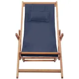 vidaXL Strandstuhl Klappbar Stoff und Massivholz Blau