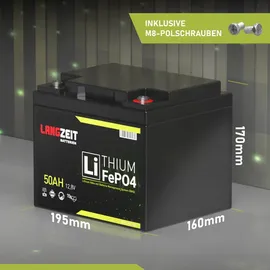 LANGZEIT Batterien LANGZEIT Lithium Batterie 50Ah 12V
