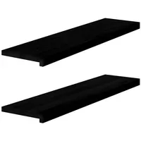 VidaXL Fensterbänke 2 Stk. Dunkelbraun 100x25x2 cm Massivholz Eiche