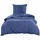 Wometo Bettwäsche Renforce Stone-Washed 135x200 & 80x80 100% Baumwolle - blau OekoTex weich modern Used-Look Leinen-Optik