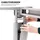 bümö höhenverstellbarer Eckschreibtisch U-Serie 200x120 graphit, Gestell in weiß - Schreibtisch L Form, großer Tisch für's Büro, Computertisch