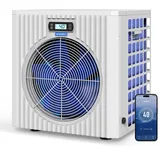 WARMBLU Wärmepumpe Pool 5 kW mit 1,5 kW Elektroheizung | H5 Luft-Wasser-Wärmepumpe für Pools bis 20 m3 | Hohe Effizienz COP 5,51, Heizen & Kühlen, WLAN App-Steuerung, Titan-Wärmetauscher, Poolheizung