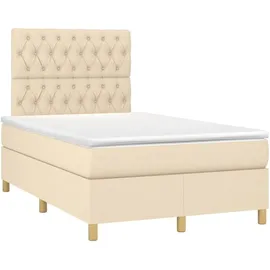 vidaXL Boxspringbett 120 x 200 cm H1 Creme
