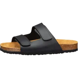 Pantolette LICO "Pantolette Bioline Velcro", Gr. 48, schwarz, Synthetik, Schuhe Pantolette