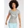 KangaROOS T-Shirt KANGAROOS, Damen, Gr. 32/34, grau (hellgrau, melange), Rippware, Obermaterial: 95% Baumwolle, 5% Viskose, bedruckt, körpernah hüftbedeckend, Rundhals, Shirts T-Shirt, Kurzarm, körpernahe Passform, aus Rippware