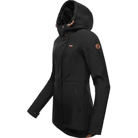 Ragwear Damen Sotfshelljacke Übergangsjacke mit Teddyfleece-Kapuze Yba Intl Black22 Gr. 5XL - 5XL