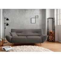 3-Sitzer INOSIGN "Drago" Sofas Gr. B/H/T: 205cm x 81cm x 90cm, Struktur, 3-Sitzer, grau (grau-braun) frei im Raum stellbar, versch. Stoffe, 3-, 2-Sitzer & Sessel verfügbar